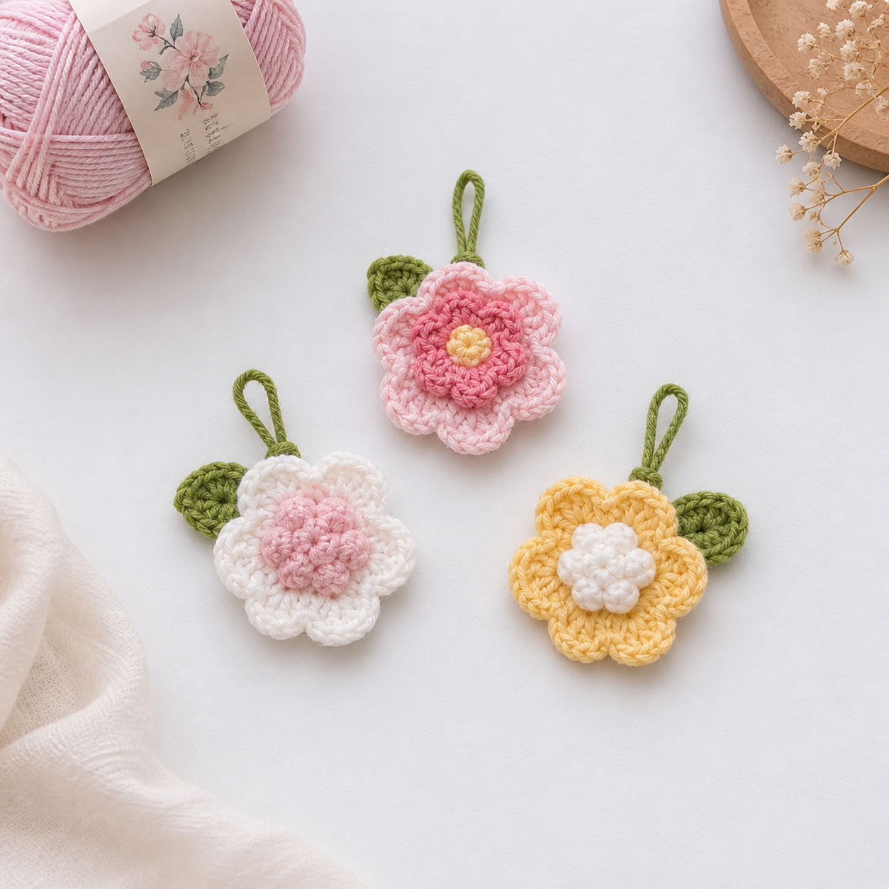 Crochet Flower Charms