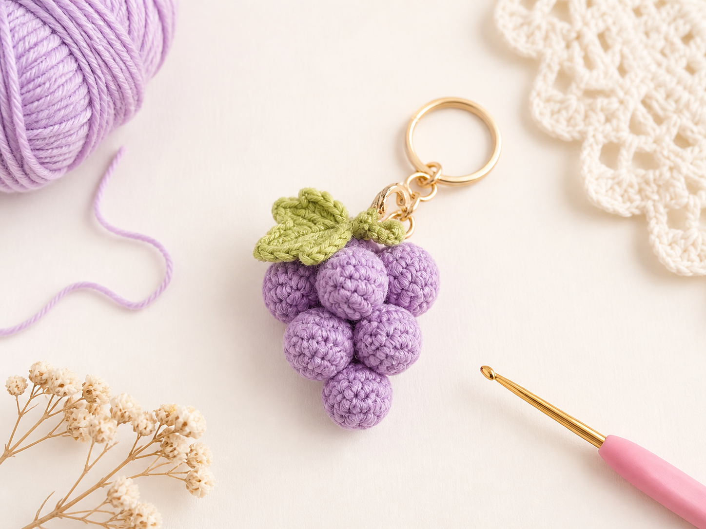 Grape Crochet Charm video tutorial cover